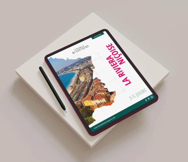 Le guide de voyage numérique Escale Beauregard "La Riviera Niçoise" sur smartphone pour visiter Nice et ses environs.